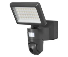 Sieninis šviestuvas Ledvance 23W LED prožektorius, tamsiai pilkas, 3000K, su judesio davikliu, video kamera, garsiakalbiu bei sirenos funkcija