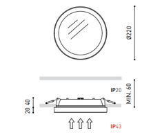 24,5W įleidžiamas šviestuvas STRAM PRISMATIC 3, baltas, 4000K