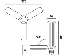 24W LED augalų auginimo lemputė PLANTY, E27, balta, 1200K
