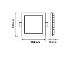 24W LED įleidžiama panelė, balta, 4500K, 30x30cm
