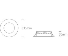 24W LED įleidžiamas šviestuvas, baltas, 3000K, 10124T/W/W