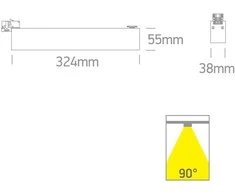 Bikuvalt 24W LED linijinis bėgelio šviestuvas, juodas, 3000/4200/6500K, 65028AT/B/V