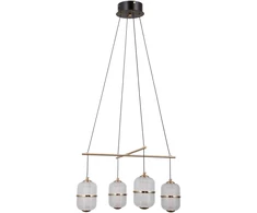 24W LED pakabinamas šviestuvas ALANI, juodos/aukso sp./skaidrus, 3000K