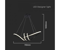 V-tac 24W LED pakabinamas šviestuvas, juodu korpusu, 3000K