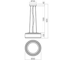 24W LED pakabinamas šviestuvas SOLERA, juodos/baltos/dūmų sp., 3000/4000K, 01-3591