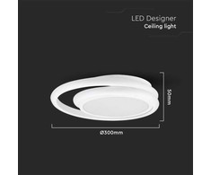 Lubinis šviestuvas V-tac 24W LED paviršinis šviestuvas, baltas, 4000K