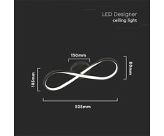 Lubinis šviestuvas V-tac 24W LED paviršinis šviestuvas, juodas, 3000K