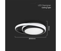 Lubinis šviestuvas 24W LED paviršinis šviestuvas, juodas, 4000K