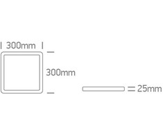 Lubinis šviestuvas 24W LED paviršinis šviestuvas, juodos sp., 2800/3300/4000K, 300x300mm, UGR19, 62020JU/B/V
