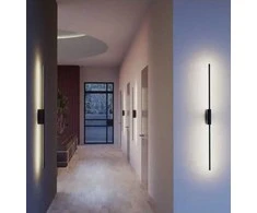 24W LED sieninis šviestuvas STICK, juodas, 3000K, dimeriuojamas sensoriumi, 01-2791