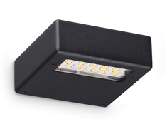 24W LED sieninis šviestuvas TAB, juodas, 3000K, 369167