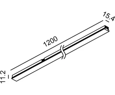 24W LED šviestuvas LINEA 1200 į magnetinę sistemą MINI_LINE 42, juodas, 3000K, dimeriuojamas