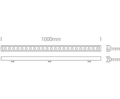 24x1,5W LED linijinis sienų šviestuvas, pilkas, RGB, 7055B/RGB