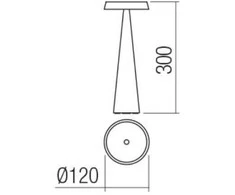 Bikuva.lt 2,5W LED įkraunamas stalo šviestuvas TAO, juodas, 2700/3000K, dimeriuojamas, 90337