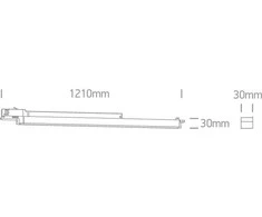 25W LED linijinis bėgelio šviestuvas, juodas, 4000K, 65025T/B/C