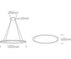 25W LED pakabinamas šviestuvas, baltas, 3000K, 63046/W