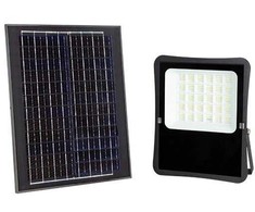 25W LED prožektorius su saulės baterija, juodas, 6000K
