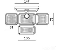 2,5W LED prožektorius su saulės baterija GLOW G2, juodas, 6500K, su judesio davikliu, IP44