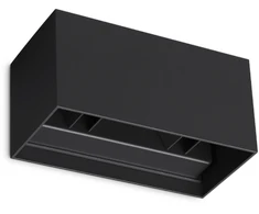 Sieninis šviestuvas Ideal Lux 25W LED sieninis fasado šviestuvas ATOM, juodas, 3000K, IP54, 328676