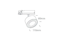 25W reguliuojamas šviestuvas į bėgelius, juodas, 3000K, 65662BT/B/W