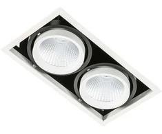 26W LED įleidžiamas šviestuvas VERTICO DOUBLE, baltos/juodos sp., 4000K