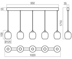 26W LED pakabinamas šviestuvas KHADI, juodos/dūmų sp., 3000K, dimeriuojamas, 01-3490