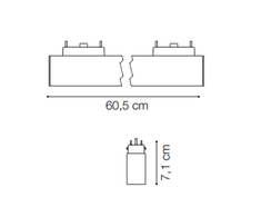 Ideal Lux Magnetinis šviestuvas Montuojamas Į Bėgelį Arca Wide 60 Cm 3000K 222950