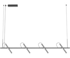 28,5W LED pakabinamas šviestuvas PRAXI, juodos/nikelio sp., 3000K, dimeriuojamas, 01-3719