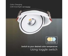 V-tac 28W LED įleidžiamas šviestuvas, baltas, 3000-6400K