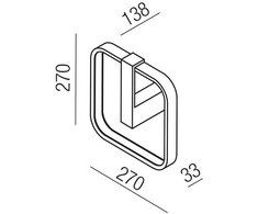 28W LED sieninis šviestuvas ORION, nikelio sp., 2700/3000/4000K, dimeriuojamas, 01-3888