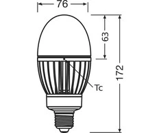 Knipex 29W LED lemputė HQL, E27, baltos matinės sp., 2700K