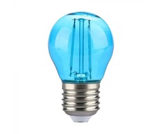 V-tac 2W LED filamentinė lemputė, E27, G45, mėlyna šviesos sp.