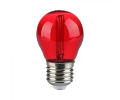 V-tac 2W LED filamentinė lemputė, E27, G45, raudona šviesos sp.