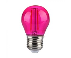V-tac 2W LED filamentinė lemputė, E27, G45, rožinė šviesos sp.