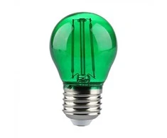 V-tac 2W LED filamentinė lemputė, E27, G45, žalia šviesos sp.