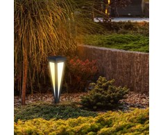 V-tac 2W LED įkraunamas lauko šviestuvas su saulės baterija, juodas, 3000K, IP65