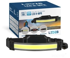 2W LED įkraunamas žibintuvėlis ant galvos H-MPR LED2B, juodas, 6000K/raudona šviesos sp.
