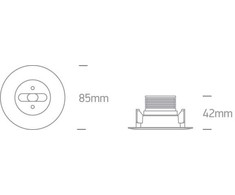 2W LED įleidžiamas avarinis šviestuvas, baltas, 6000K, 89002