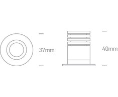2W LED įleidžiamas šviestuvas, baltas, 4000K, 10102H/W/C