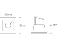 2W LED įleidžiamas šviestuvas, juodas, 3000K, 50102B/B/W