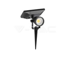 V-tac 2W LED įsmeigiamas lauko šviestuvas, juodas, 6400K, IP65, su saulės baterija