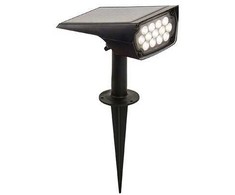 2W LED įsmeigiamas lauko šviestuvas su saulės baterija, juodas, 3000K