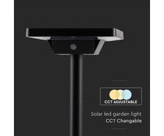 V-tac 2W LED įsmeigiamas/pastatomas lauko šviestuvas su saulės baterija, juodas, 3000-6400K, IP65