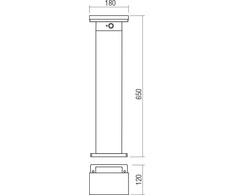 2W LED pastatomas lauko šviestuvas TAIYO, tamsiai pilkas, 3000K, IP54, su judesio davikliu ir saulės baterija, 90536