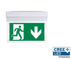 2W LED paviršinis evakuacinis šviestuvas, IP20, 6000K, CREE LED chip, su 3h avariniu moduliu