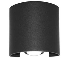 2W LED sieninis fasado šviestuvas ORTELO, juodas, 3000K, šviečia į abi puses