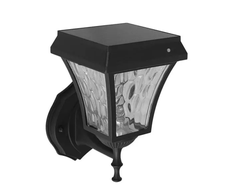 V-tac 2W LED sieninis lauko šviestuvas, juodas, 3000/6000K, su saulės baterija, IP44