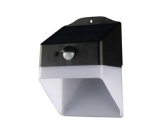 V-tac 2W LED sieninis lauko šviestuvas su saulės baterija ir judesio davikliu, baltos/juodos sp., 4000K, IP65