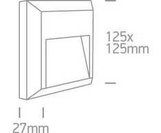2W LED sieninis šviestuvas, antracito sp., 3000K