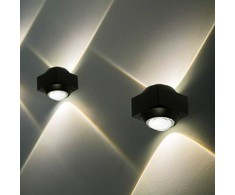 V-tac 2W LED sieninis šviestuvas, juodas, 3000K, IP54